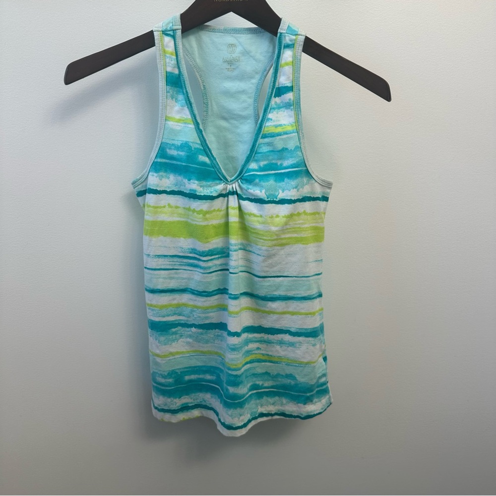 The Balance Collection Watercolor Striped Racerback Tank Top Built in Bra Small